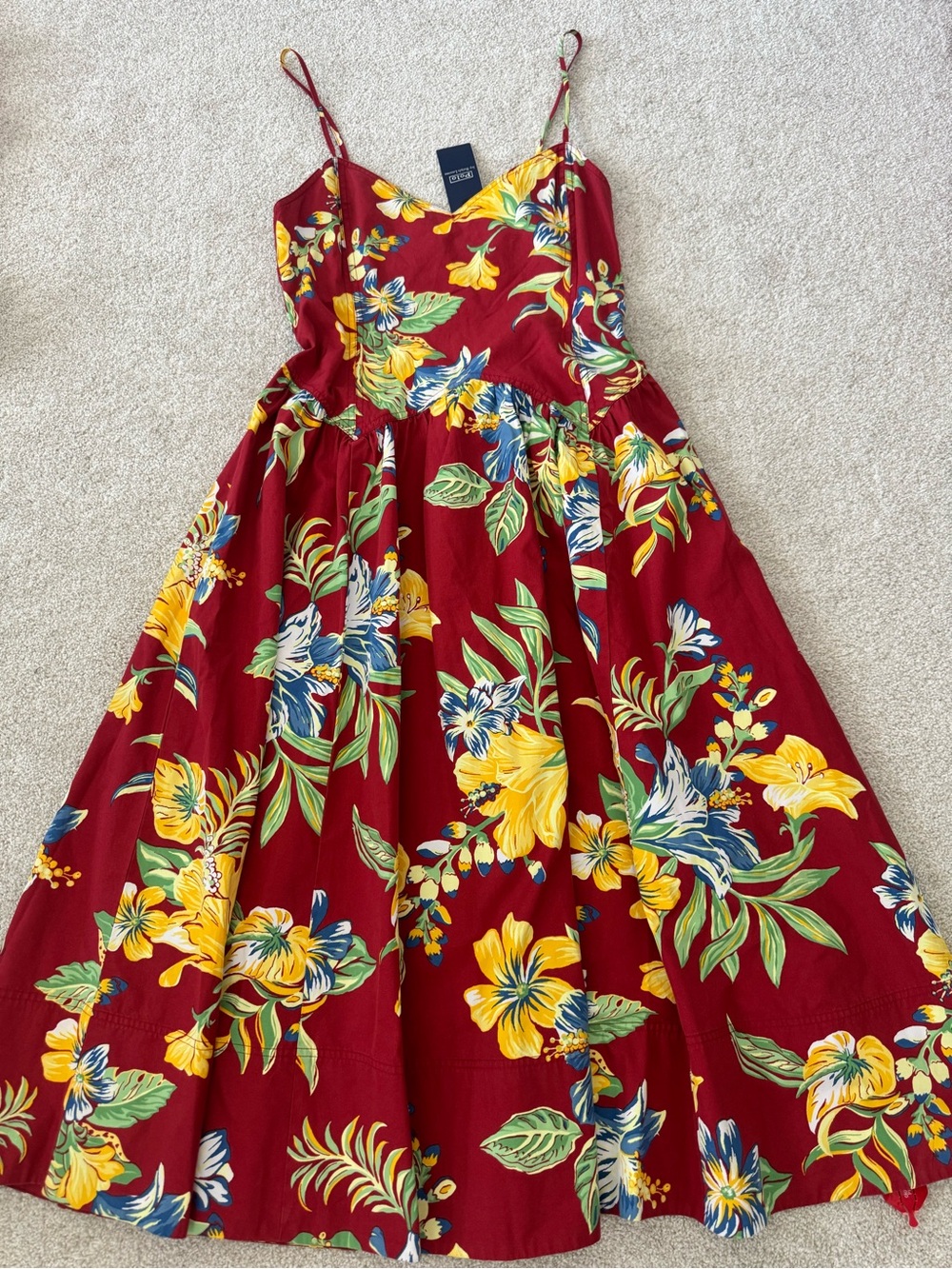 Polo by Ralph Lauren Tropical-Floral Cotton Midi Dress NWT size 6 retails $498 - Picture 3 of 8